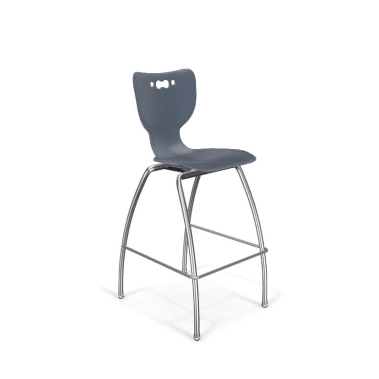 Hierarchy Stool - 4-Leg Stool (30  inch) - Navy- No Arms- Chrome Base