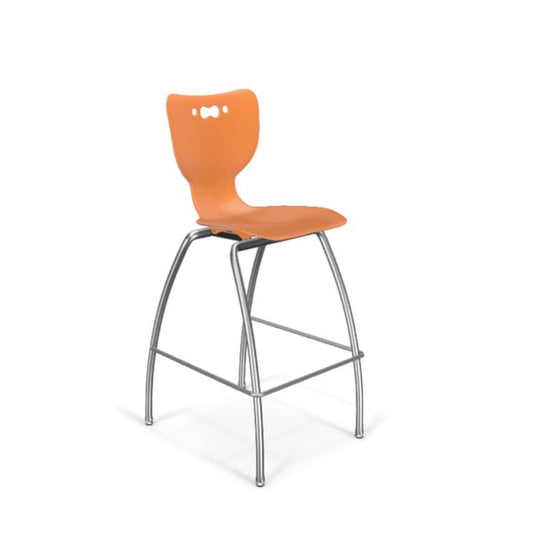 Hierarchy Stool - 4-Leg Stool (30  inch) - Orange- No Arms- Chrome Base