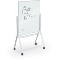 White Visionary Curve Mobile Glass Whiteboard - 3 X 4 - White Low Iron