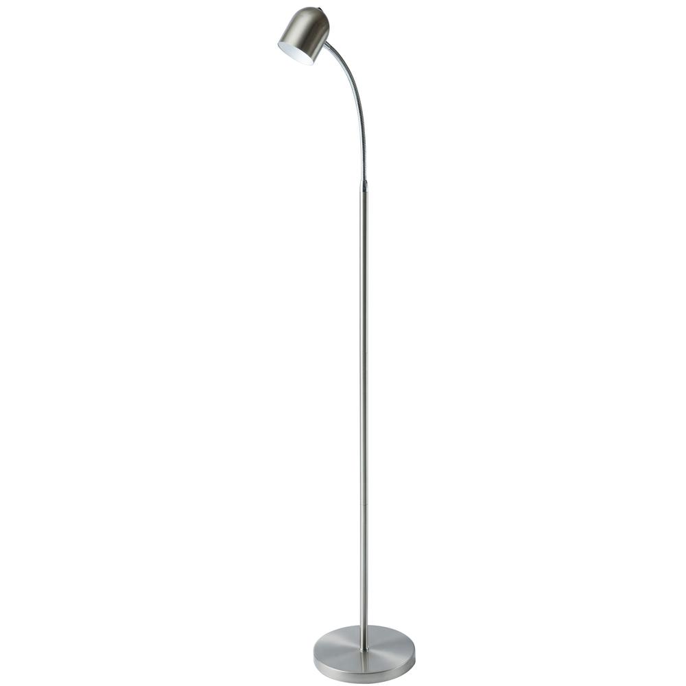 5W Floor Lamp, Satin Chrome Finish