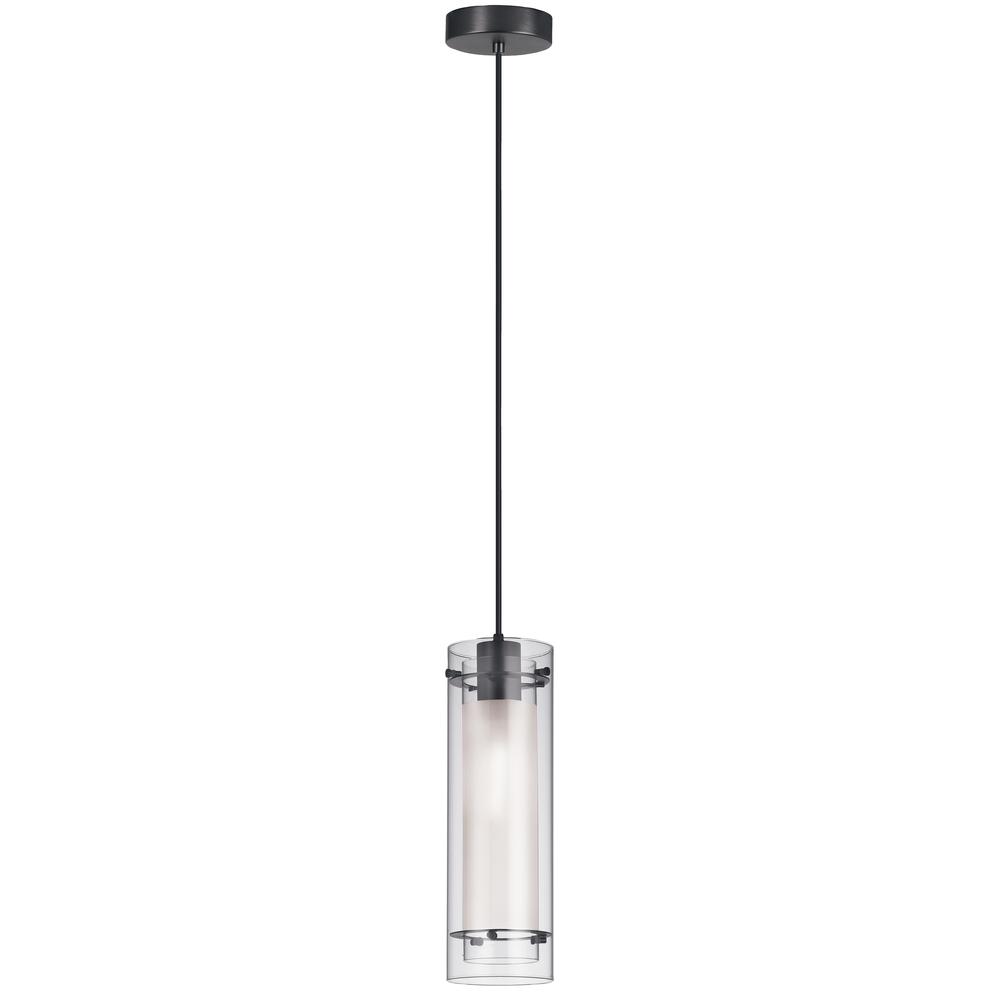 1 Light Incandescent Pendant, Matte Black with Clear / Frosted Glass     (22152-CF-MB)