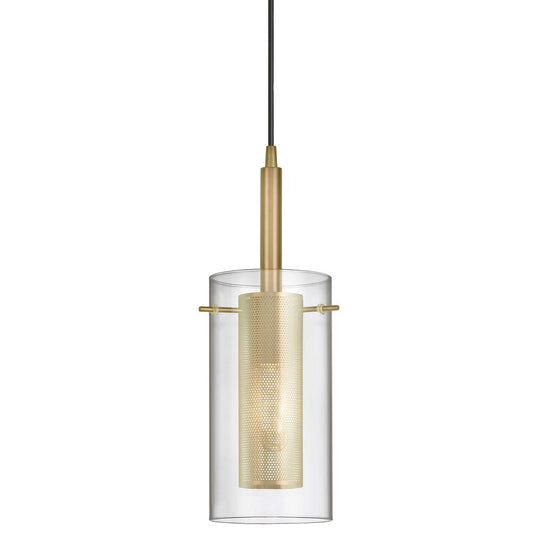 1 Light Incandescent Pendant, Aged Brass with Clear Glass     (30961-CM-AGB)