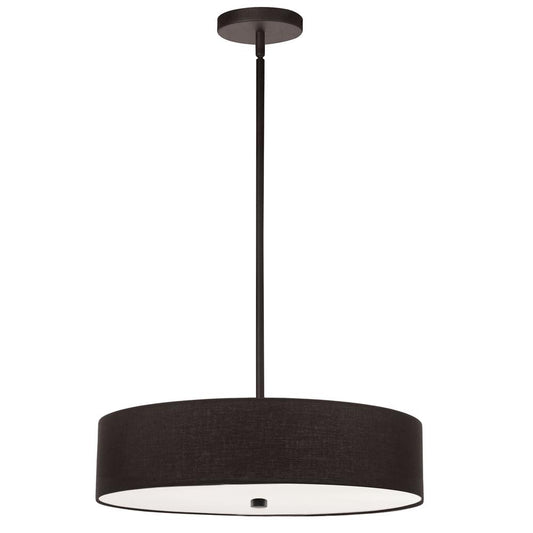 4 Light Incandescent Pendant, Matte Black with Black Shade     (571-204P-MB-BK)