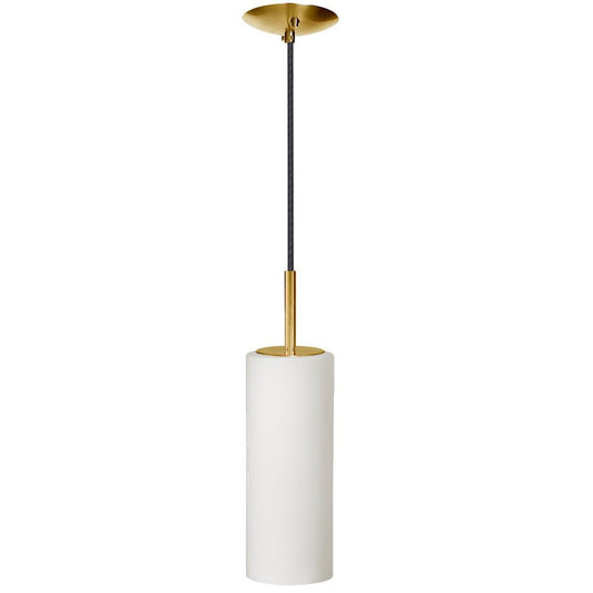 1 Light Incandescent Pendant, Aged Brass with White Glass     (83202-AGB-WH)