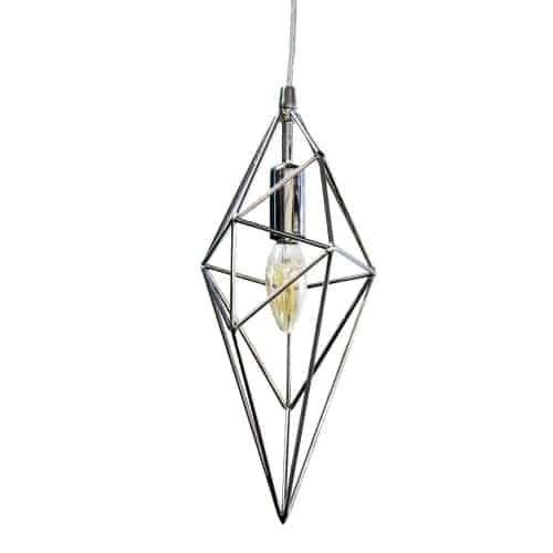 1 Light Incandescent Pendant, Polished Chrome Finish