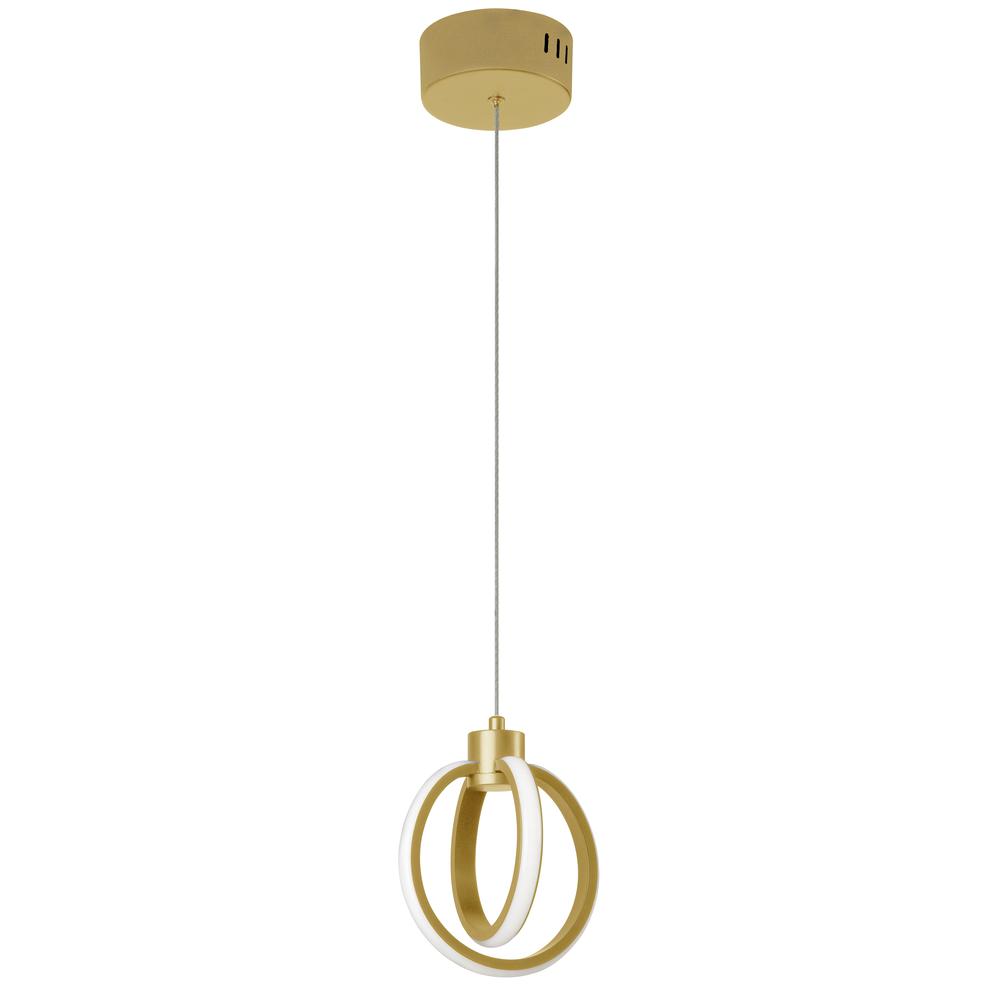 14W Pendant, Aged Brass  with White Silicone Diffuser     (9228-614LEDP-AGB)