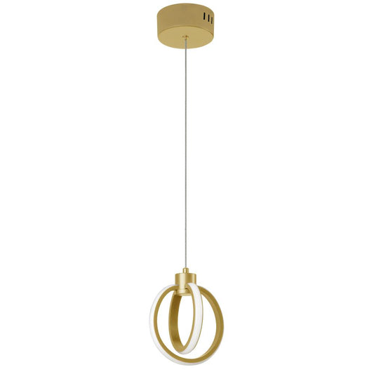 14W Pendant, Aged Brass  with White Silicone Diffuser     (9228-614LEDP-AGB)