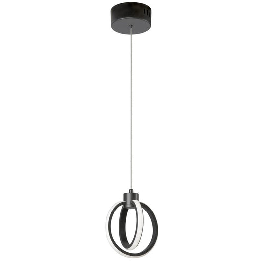 14W Pendant, Matte Black  with White Silicone Diffuser     (9228-614LEDP-MB)