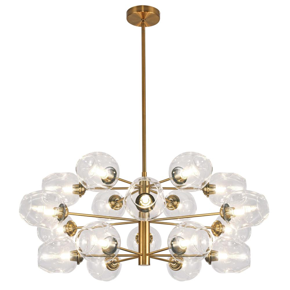 18 Light Halogen Chandelier Vintage Bronze with Clear Glass