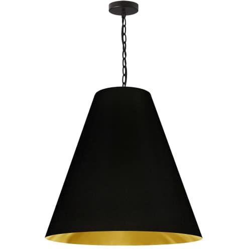 1LT Anaya Large Pendant,  MB w/ BK/GLD Shade