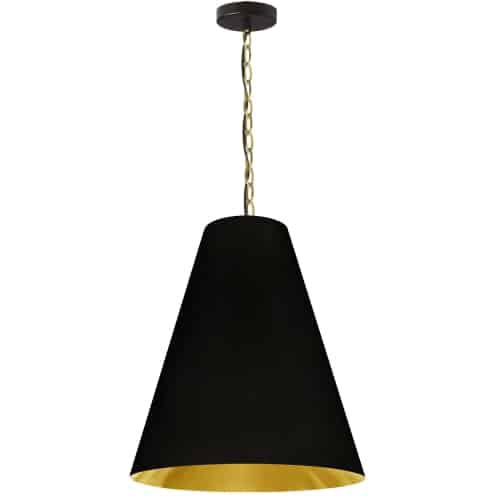 1LT Anaya Medium Pendant,  AGB w/ BK/GLD Shade