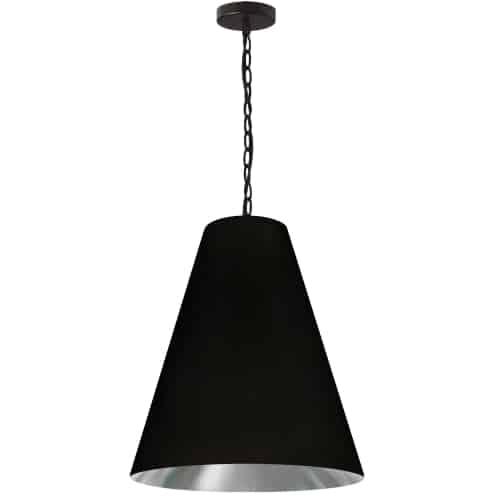 1LT Anaya Medium Pendant,  MB w/ BK/SLV Shade