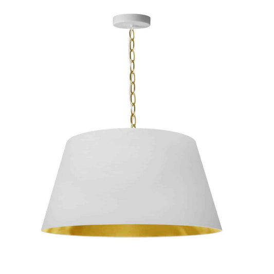 1LT Brynn Medium Pendant, WHT/GLD Shade, AGB