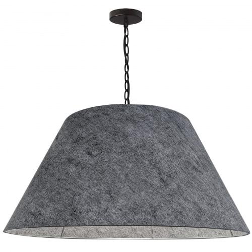 1LT Brynn X-Large Pendant, GRY Felt Shade, Black