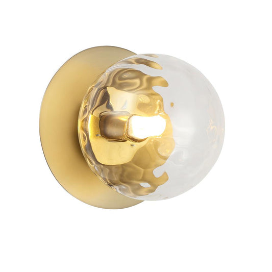 1 Light Incandescent Wall Sconce, Aged Brass with Clear Glass    (BUR-51W-AGB-CL)