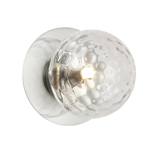 1 Light Incandescent Wall Sconce, Polished Chrome with Clear Glass    (BUR-51W-PC-CL)