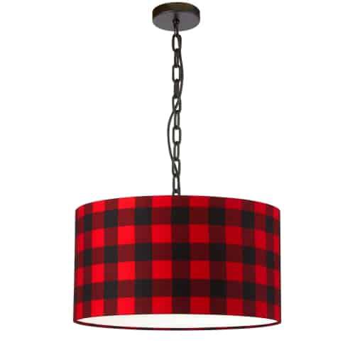 1LT Braxton Medium Pendant, PLD Shade, BLK