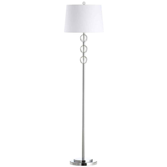 1LT Crystal Floor Lamp, PC w/ White Shade