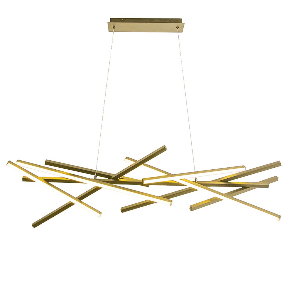 62W LED Carly Chandelier Aged Brass