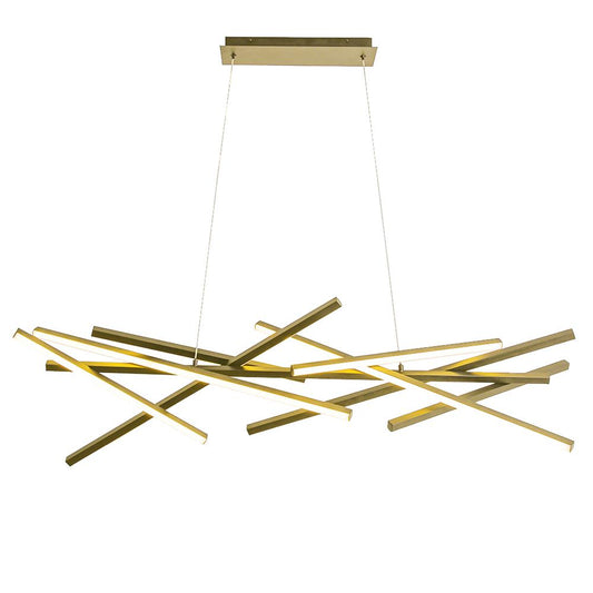 62W LED Carly Chandelier Aged Brass