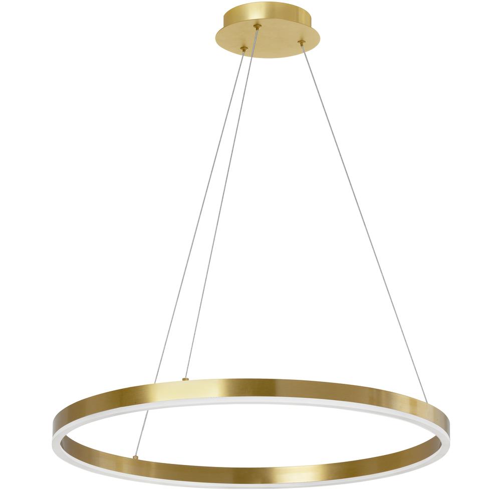 34W Chandelier, Aged Brass  with White Acrylic Diffuser     (CIR-2434C-AGB)