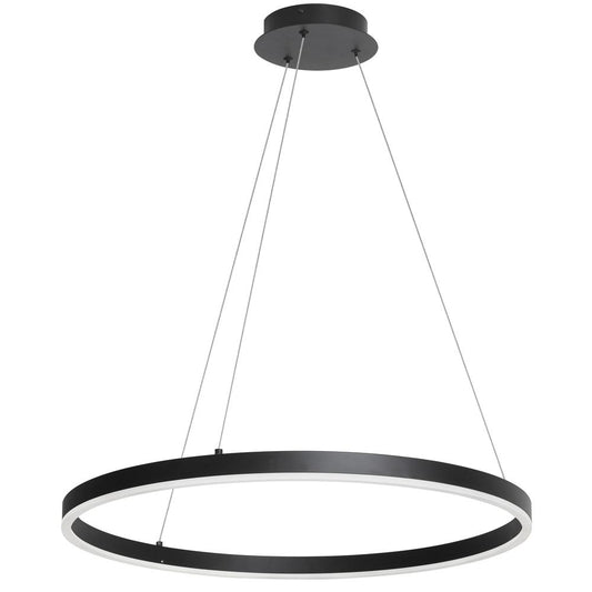 34W Chandelier, Matte Black  with White Acrylic Diffuser     (CIR-2434C-MB)