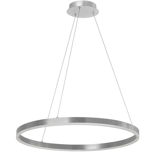 34W Silver Chandelier with White Acrylic Diffuser     (CIR-2434C-SV)