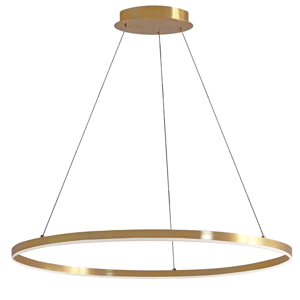 63W Chandelier, Aged Brass  with White Acrylic Diffuser     (CIR-3263C-AGB)