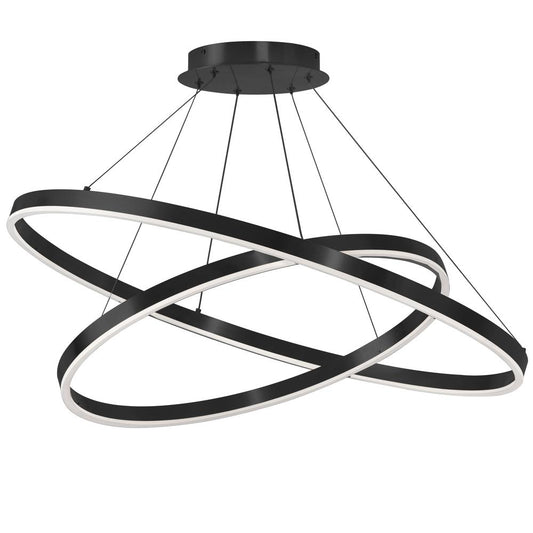 97W Chandelier, Matte Black  with White Acrylic Diffuser     (CIR-3397C-MB)