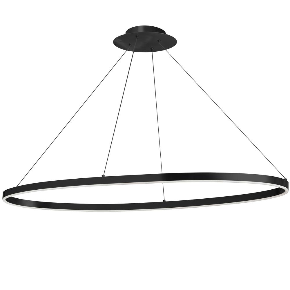 63W Horizontal Chandelier, Matte Black with White Acrylic Diffuser    (CIR-4463C-MB)