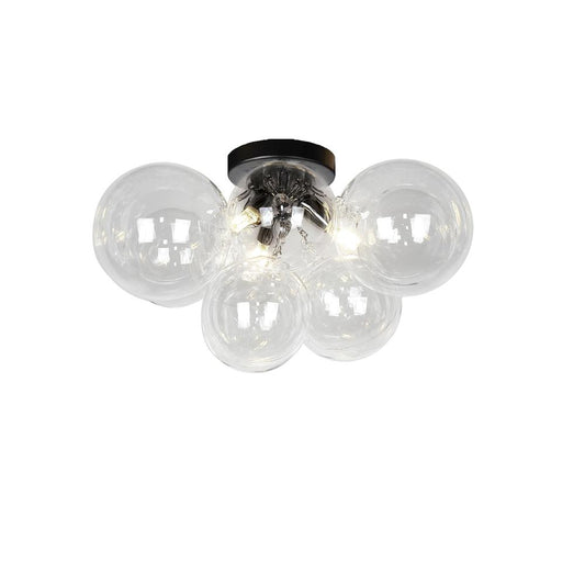 3 Light Halogen Flush Mount, Matte Black with Clear Glass    (CMT-143FH-CLR-MB)