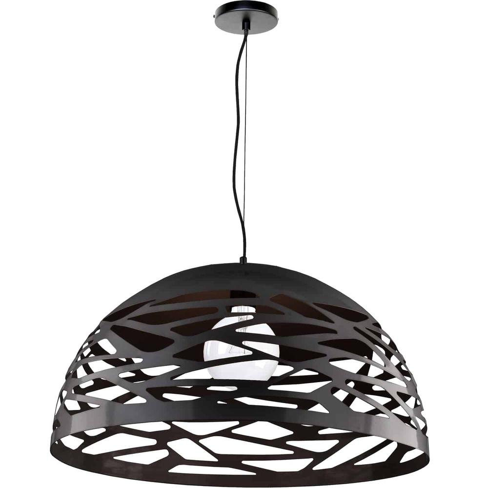 1 Light Pendant, Matte Black Finish