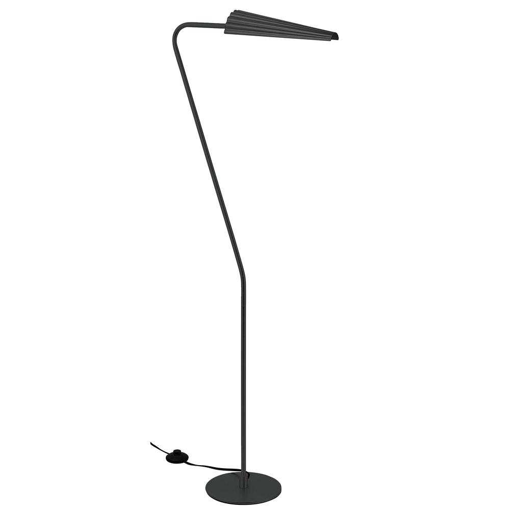 1 Light Incandescent Cassie Floor Lamp Matte Black w/ a Matte Black Shade