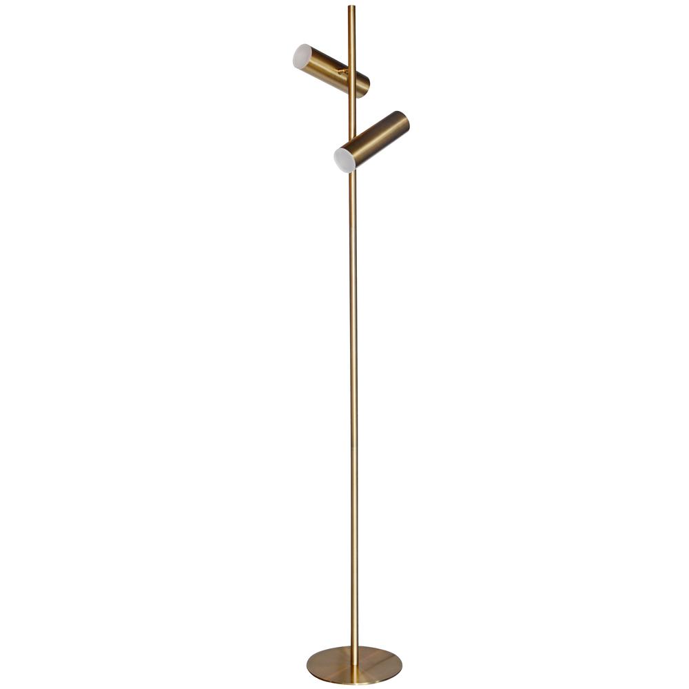 12W Floor Lamp, Aged Brass with Frosted Acrylic Diffuser    (CST-6112LEDF-AGB)