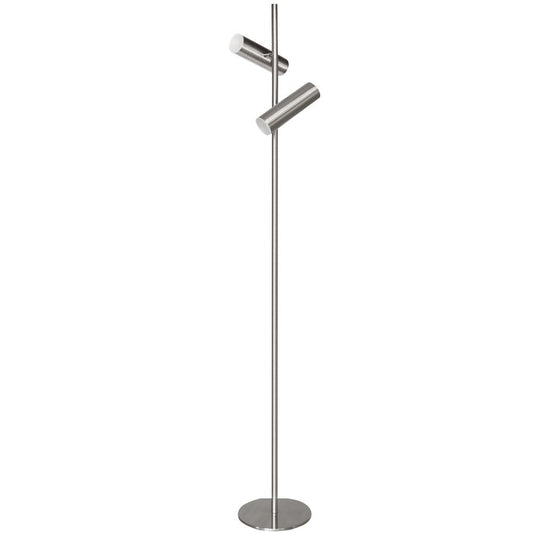 12W Floor Lamp, Satin Chrome with Frosted Acrylic Diffuser    (CST-6112LEDF-SC)