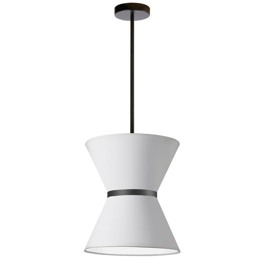 1 Light Incandescent Pendant, Matte Black w/ White Shade     (CTN-121P-MB-790)