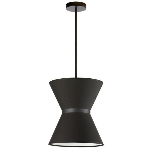 1 Light Incandescent Pendant, Matte Black w/ Black Shade     (CTN-121P-MB-797)