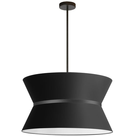 4 Light Incandescent Chandelier, Matte Black w/ Black Shade     (CTN-244C-MB-797)