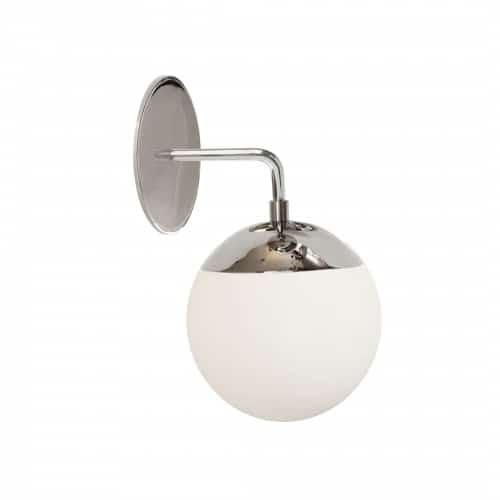 1 Light Halogen Polished Chrome Wall Sconce w/ White Glass