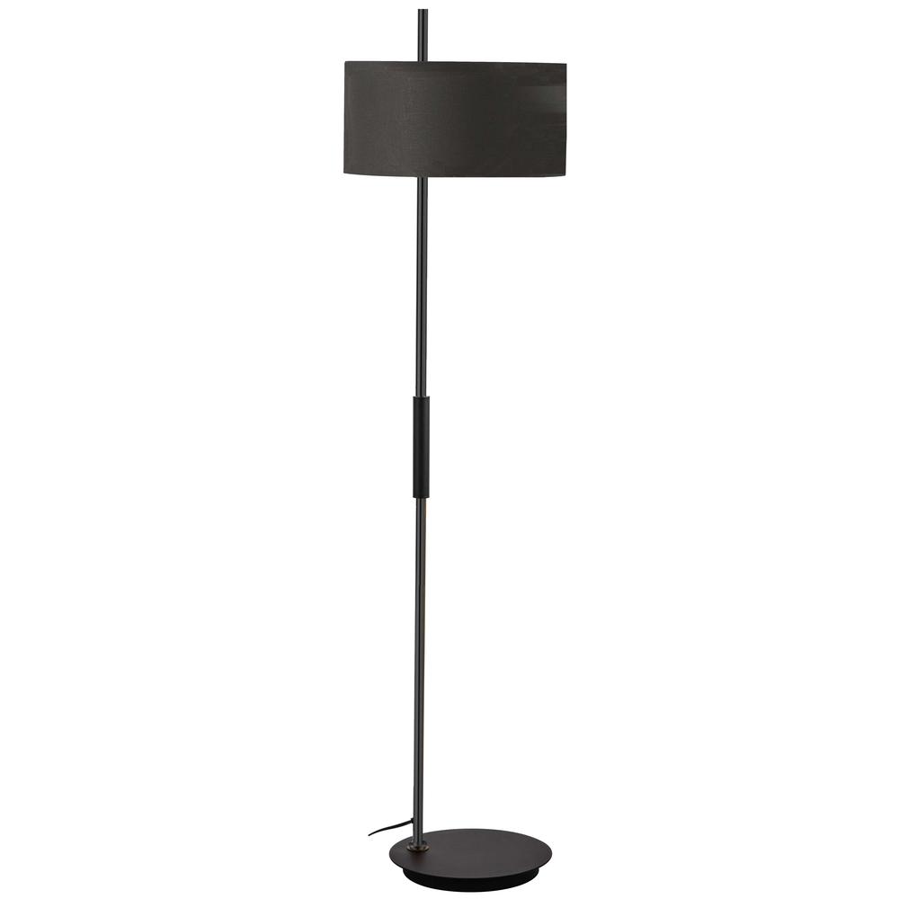 1 Light Incandescent Floor Lamp, Matte Black w/ BK Shade