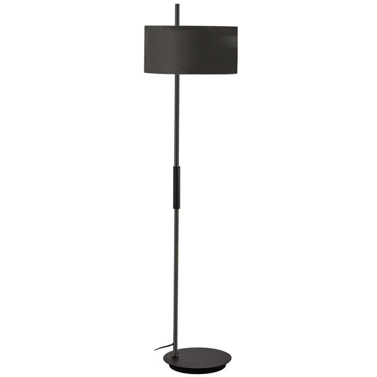 1 Light Incandescent Floor Lamp, Matte Black w/ BK Shade