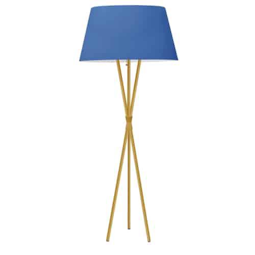 1LT Floor Lamp, AGB w/ Blue Shade