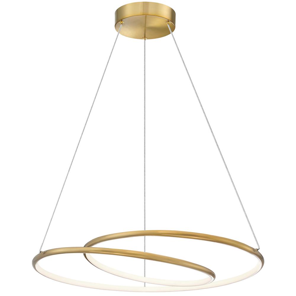 38W Chandelier, Aged Brass w/ White Silicone Diffuser