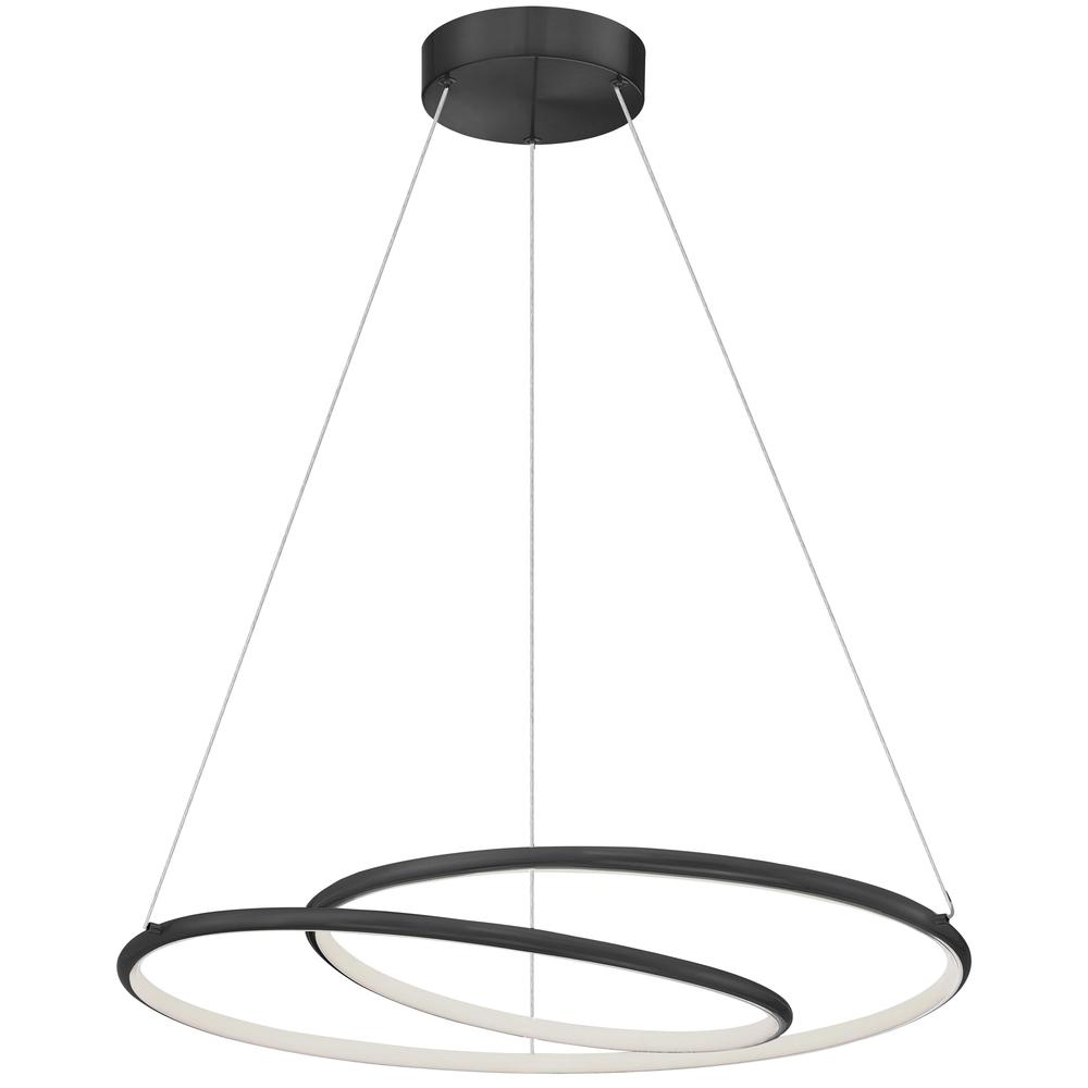 38W Chandelier, Matte Black w/ White Silicone Diffuser