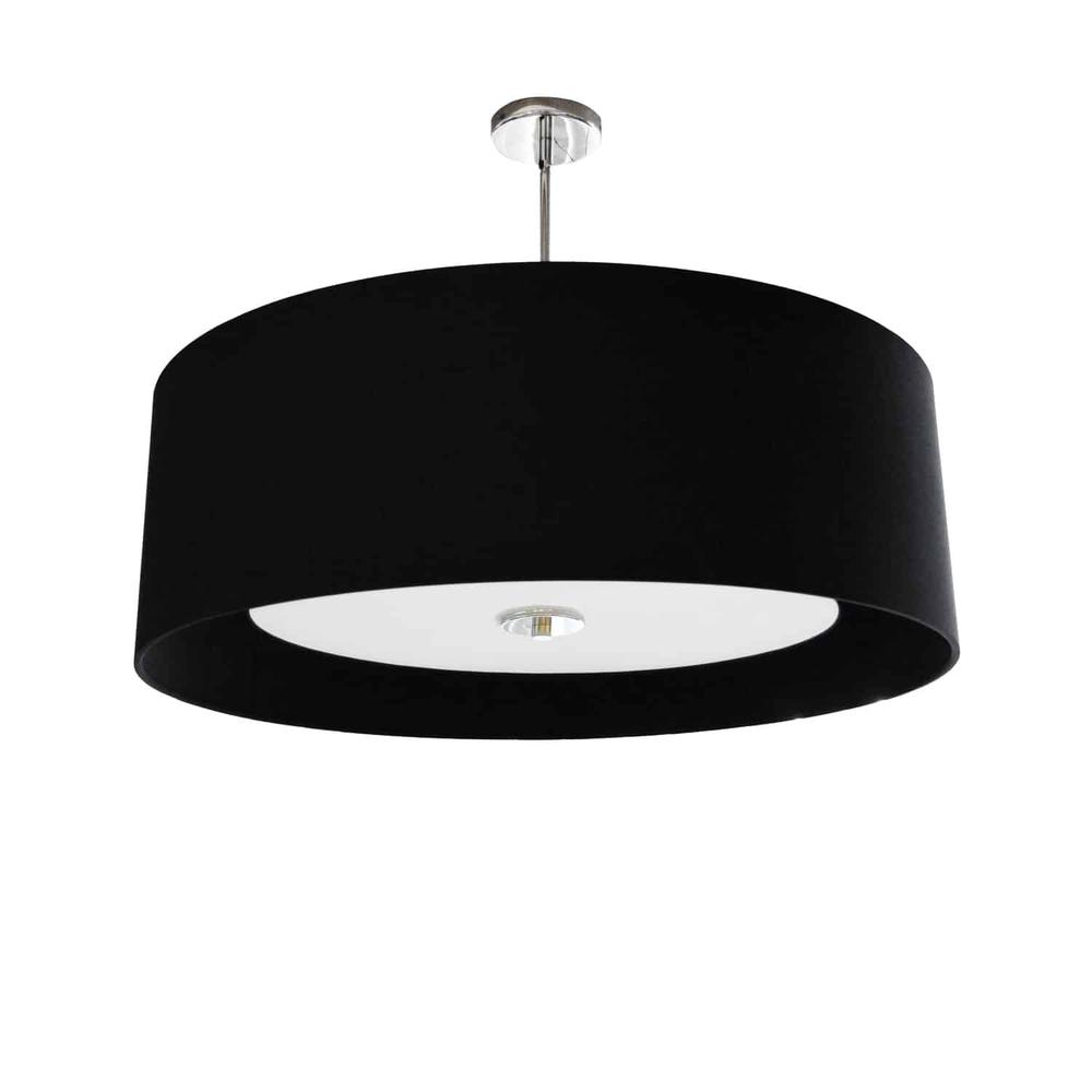 4 Light Helena Pendant PC, Black w/White Diffuser