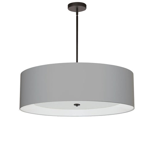 4 Light Incandescent Pendant, Matte Black w/ Grey Shade     (HEL-304P-MB-GRY)