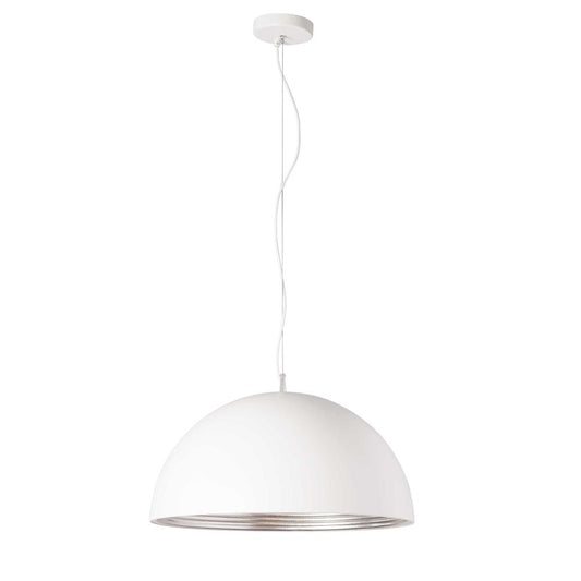 1 Light Pendant, Matte White / Silver