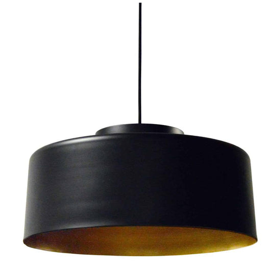 1LT Metal Pendant, Black & Gold Finish