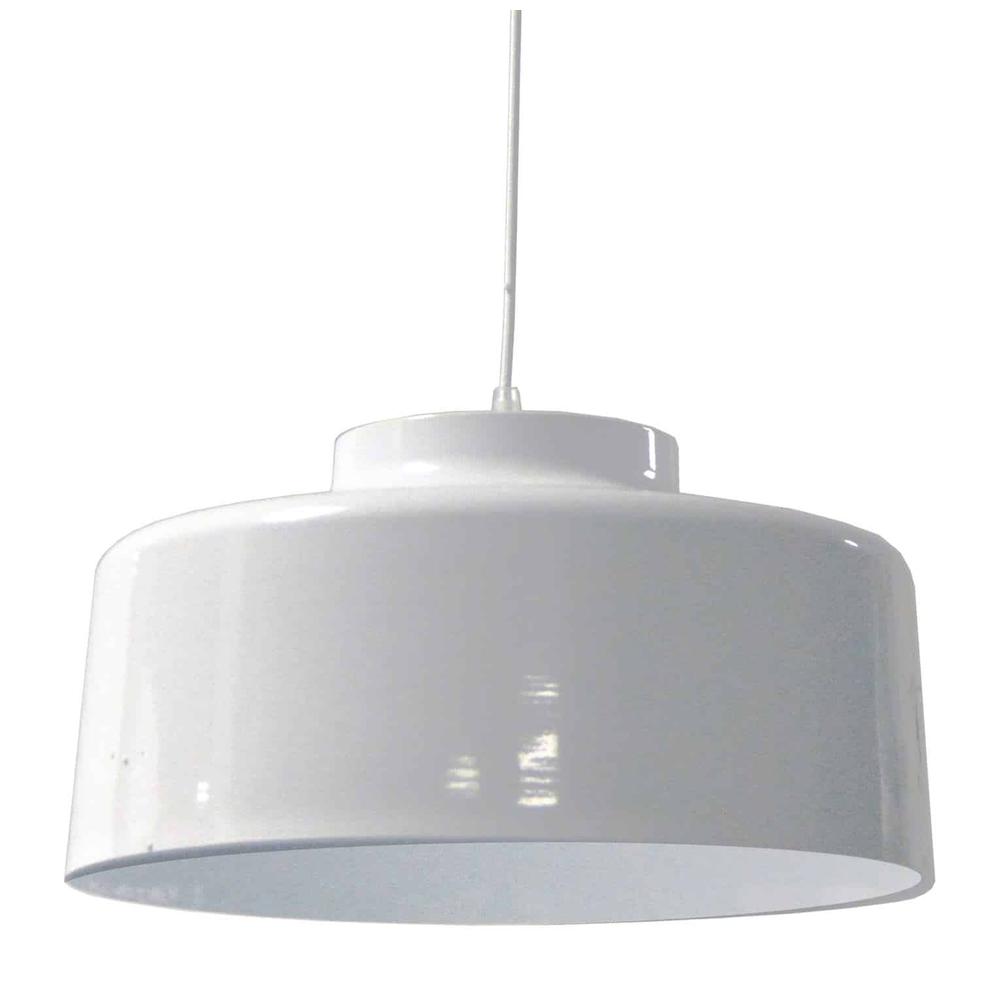 1LT Metal Pendant, White Finish