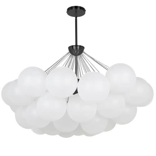 8LT Chandelier,  MB w/ FR Glass